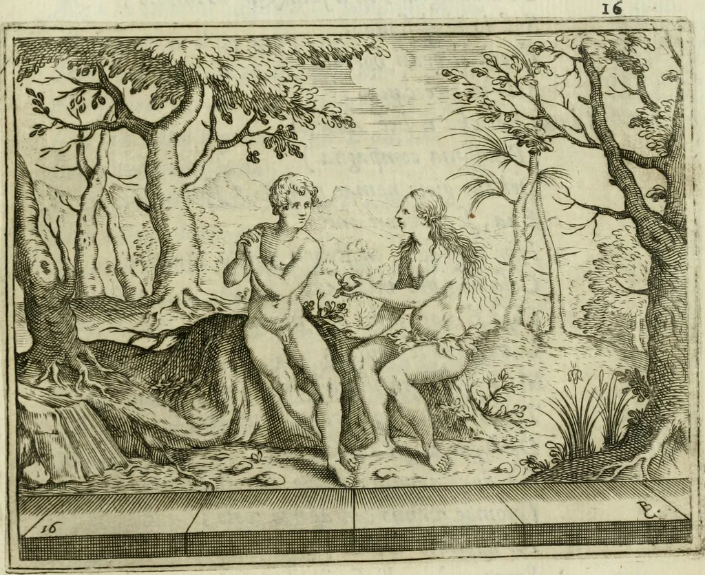 An illustration from L'Adamo : sacra rapresentatione, 1617, leaf 92