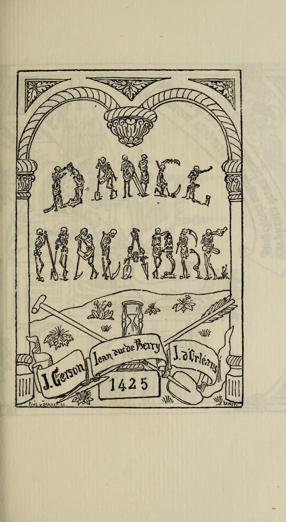 An illustration from La dance macabre des Saints Innocents de Paris :, 1874, leaf 133
