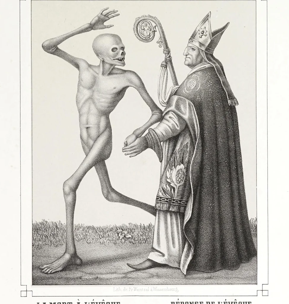 An illustration from La danse des morts à Bâle, 1840, leaf 21