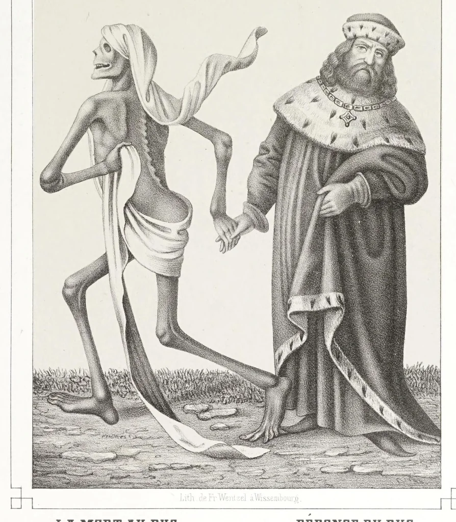 An illustration from La danse des morts à Bâle, 1840, leaf 23