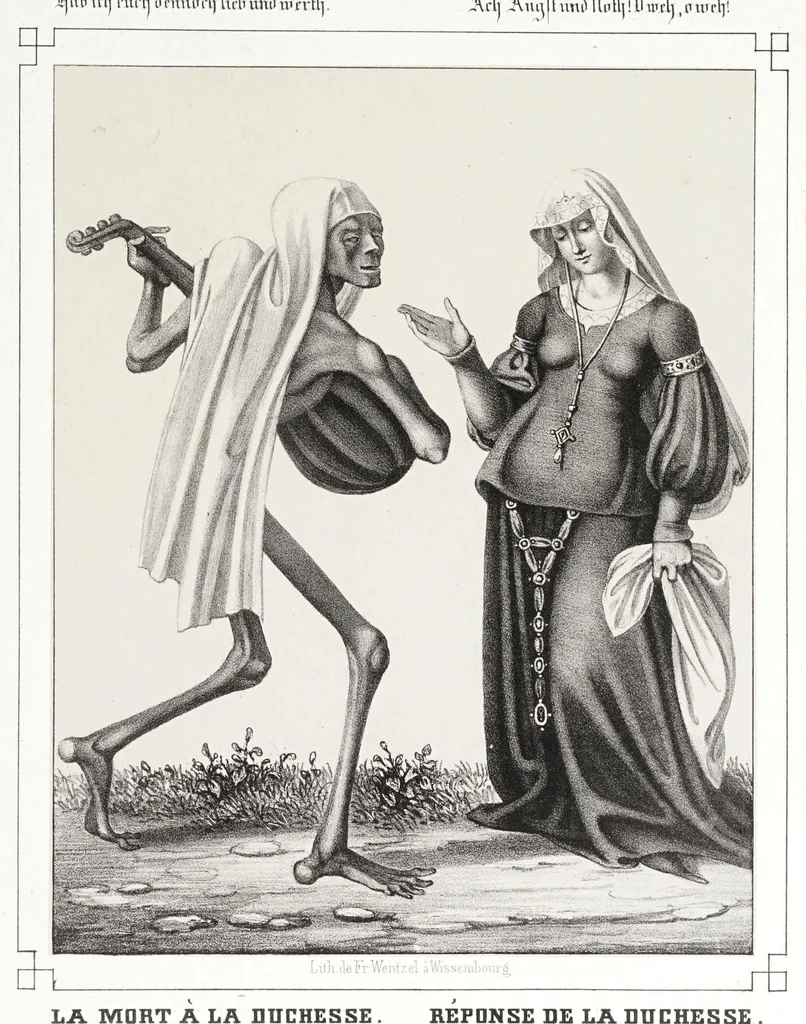 An illustration from La danse des morts à Bâle, 1840, leaf 25