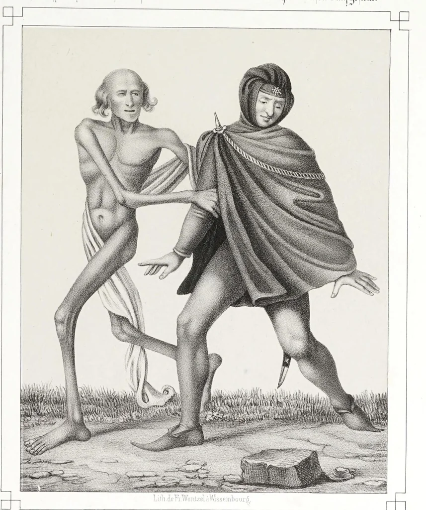 An illustration from La danse des morts à Bâle, 1840, leaf 27