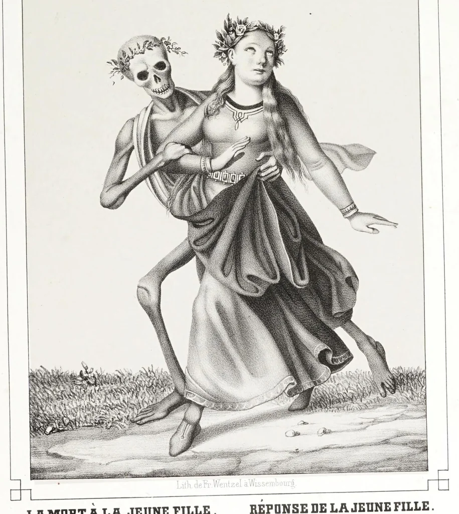 An illustration from La danse des morts à Bâle, 1840, leaf 57