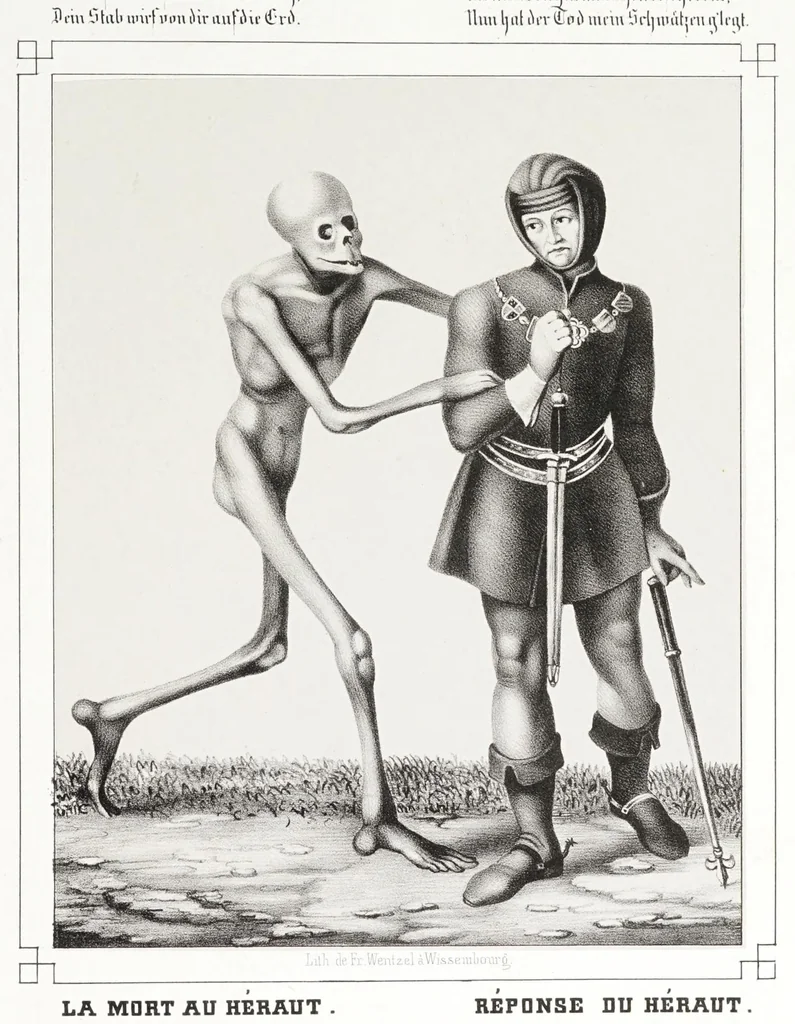 An illustration from La danse des morts à Bâle, 1840, leaf 61