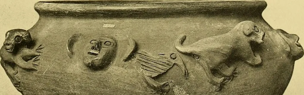An illustration from La décoration primitive; Amérique post-Colombienne, 1922, leaf 14
