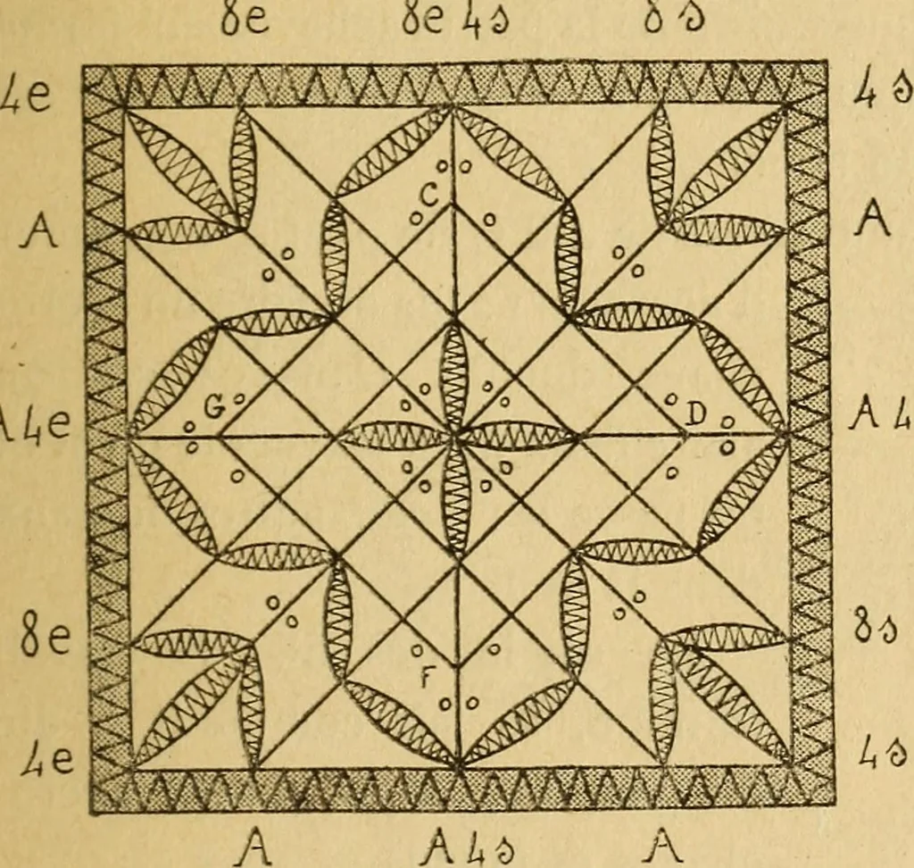 An illustration from La dentelle aux fuseaux, 1921, leaf 104