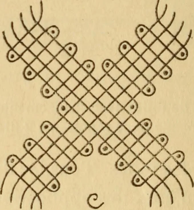 An illustration from La dentelle aux fuseaux, 1921, leaf 51