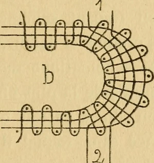 An illustration from La dentelle aux fuseaux, 1921, leaf 52