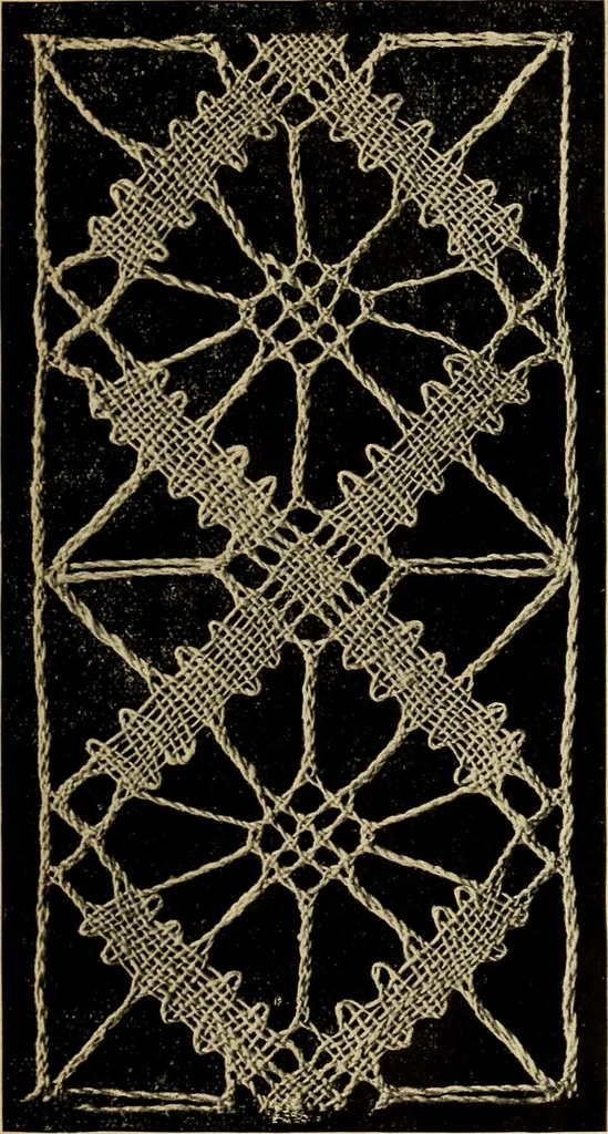An illustration from La dentelle aux fuseaux, 1921, leaf 92