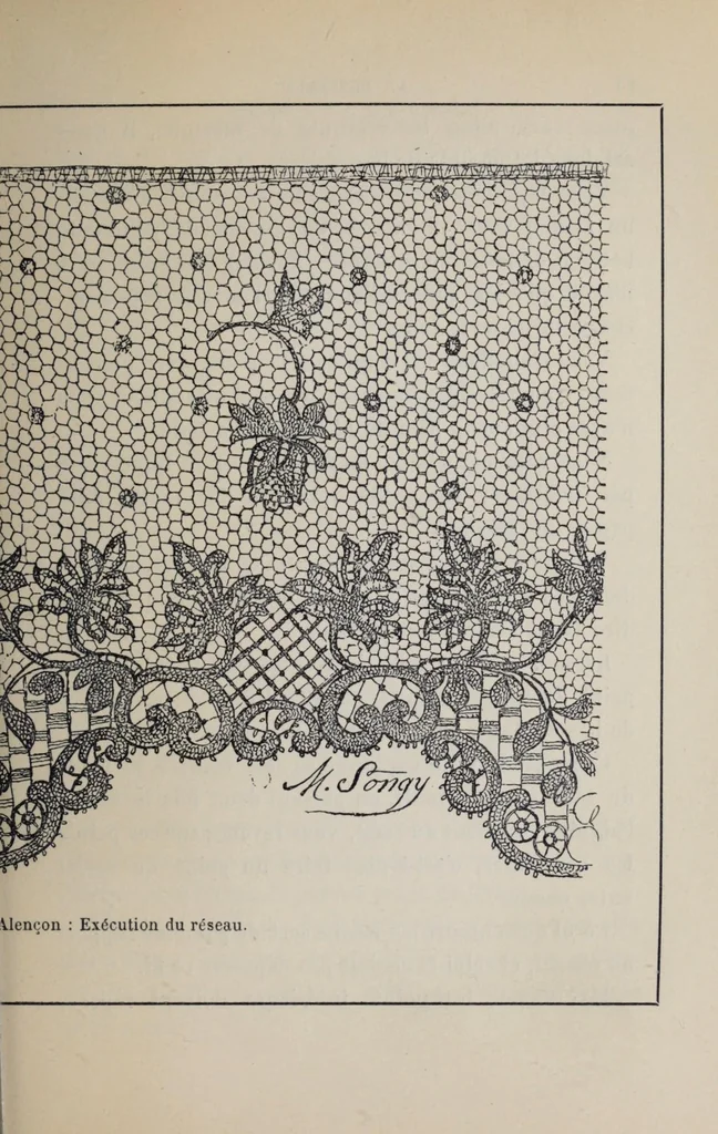 An illustration from La dentelle : historique de la dentelle à travers les âges et las pays, 1906, leaf 91
