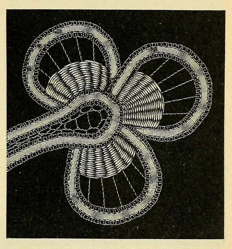 An illustration from La dentelle renaissance, 1920, leaf 69