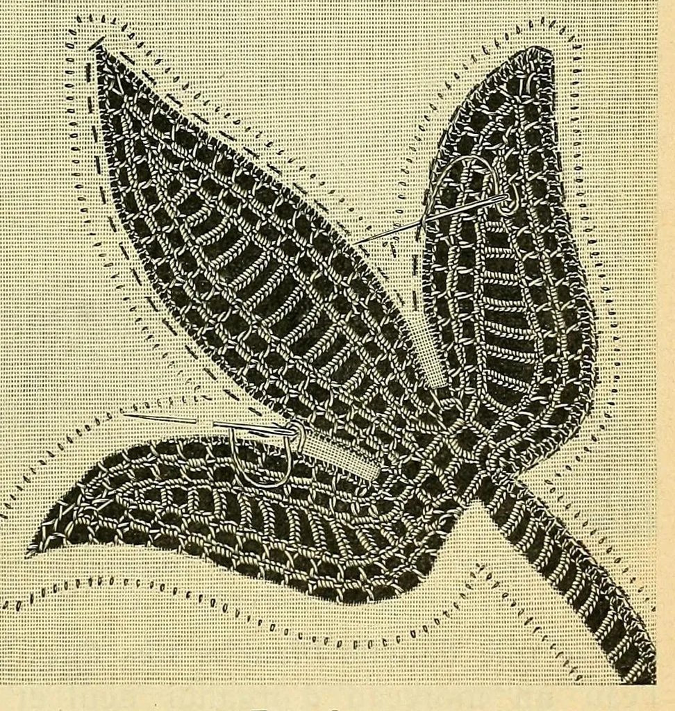 An illustration from La dentelle renaissance, 1920, leaf 91