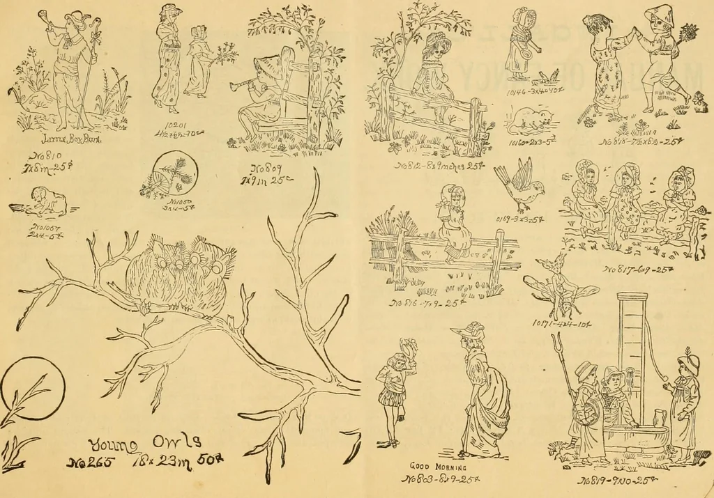 An illustration from Ladies' book of fancy work and instructions for stamping, 1884, leaf 10