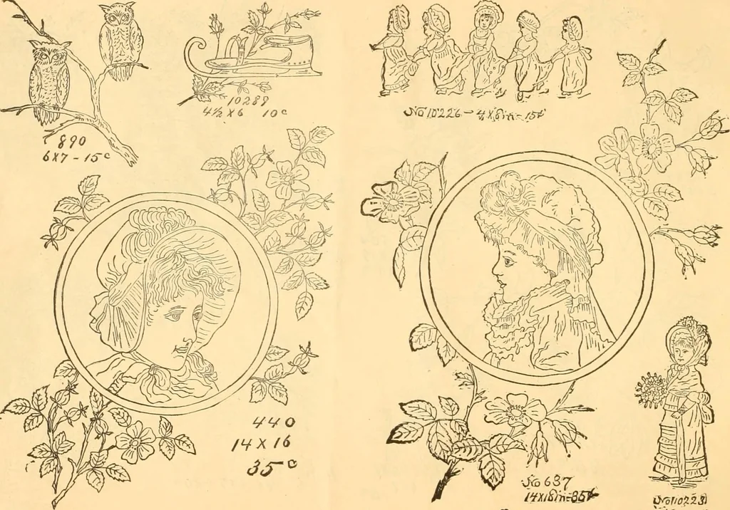 An illustration from Ladies' book of fancy work and instructions for stamping, 1884, leaf 9