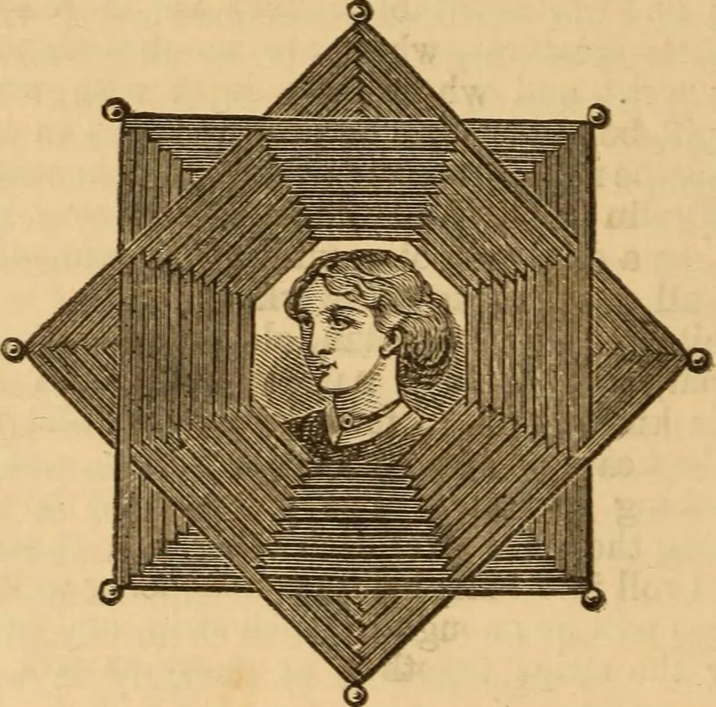 An illustration from The ladies' guide to needle work, embroidery, etc ... : being a complete guide to all kinds of ladies' fancy work, 1877, leaf 147
