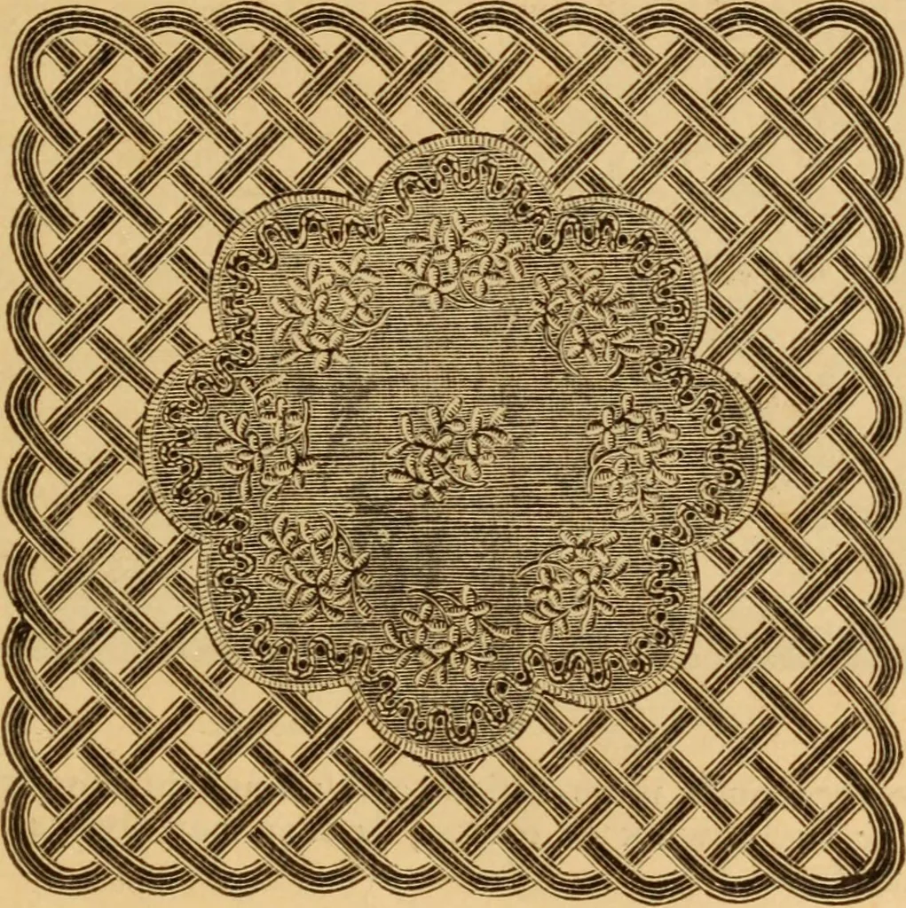 An illustration from The ladies' guide to needle work, embroidery, etc ... : being a complete guide to all kinds of ladies' fancy work, 1877, leaf 154