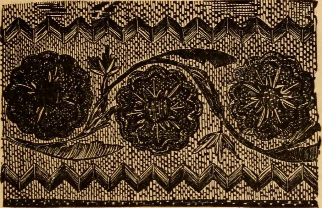 An illustration from The ladies' guide to needle work, embroidery, etc ... : being a complete guide to all kinds of ladies' fancy work, 1877, leaf 20