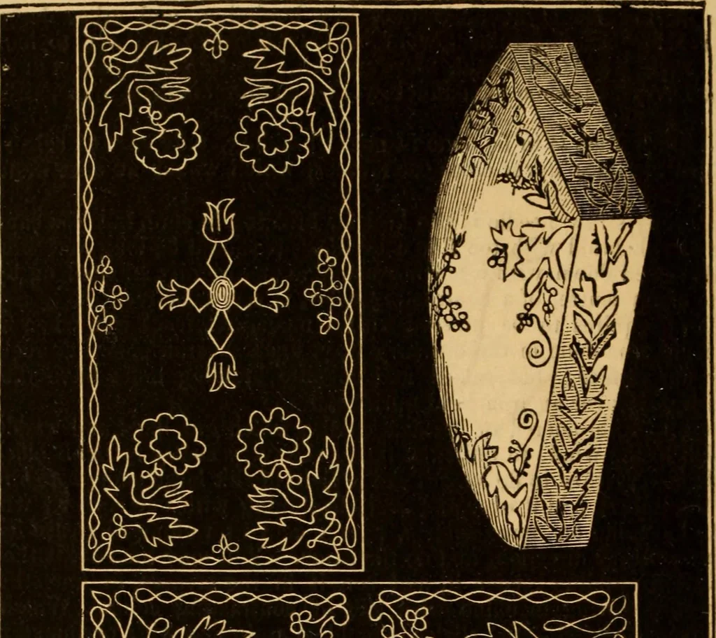 An illustration from The ladies' guide to needle work, embroidery, etc ... : being a complete guide to all kinds of ladies' fancy work, 1877, leaf 31