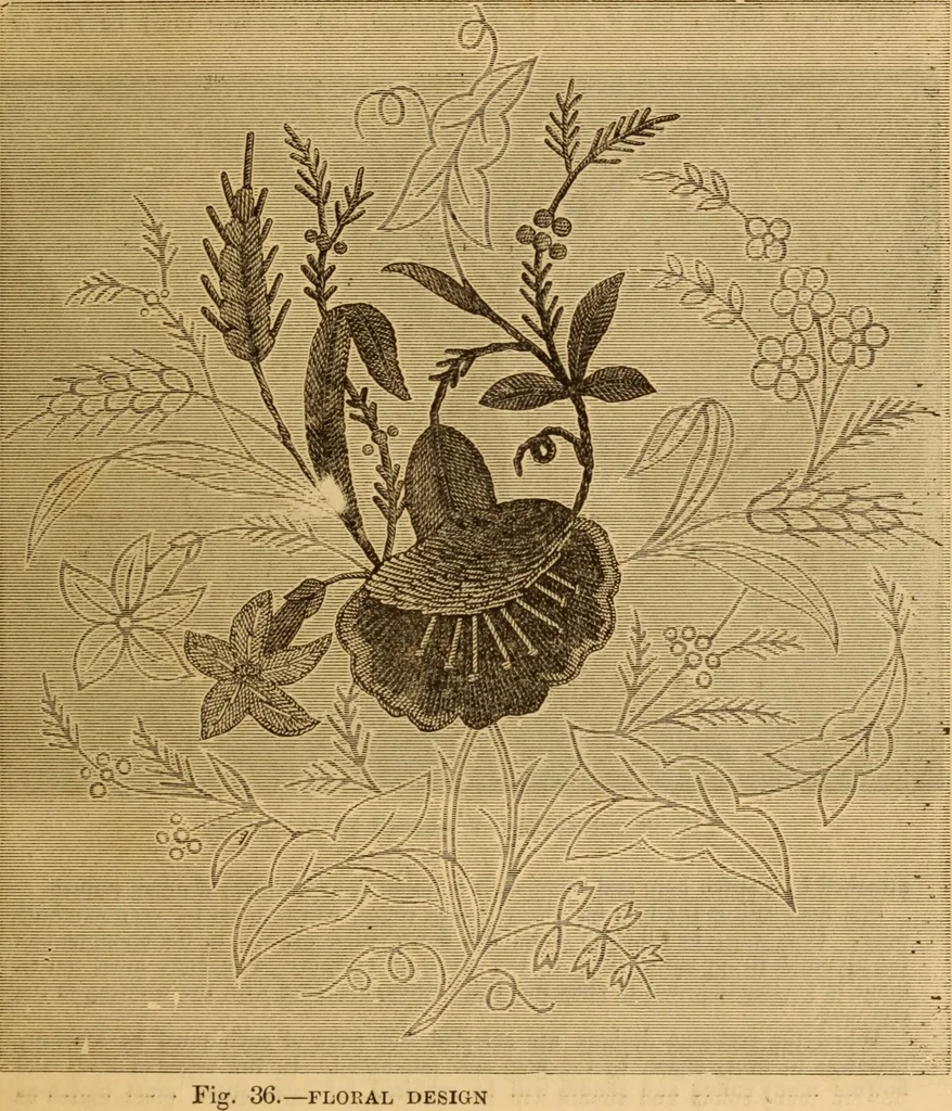 An illustration from The ladies' guide to needle work, embroidery, etc ... : being a complete guide to all kinds of ladies' fancy work, 1877, leaf 34