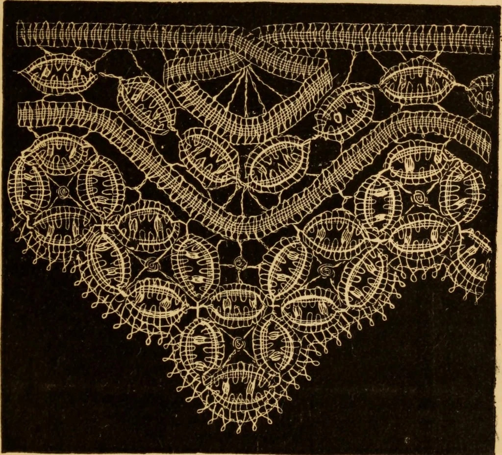 An illustration from The ladies' guide to needle work, embroidery, etc ... : being a complete guide to all kinds of ladies' fancy work, 1877, leaf 58