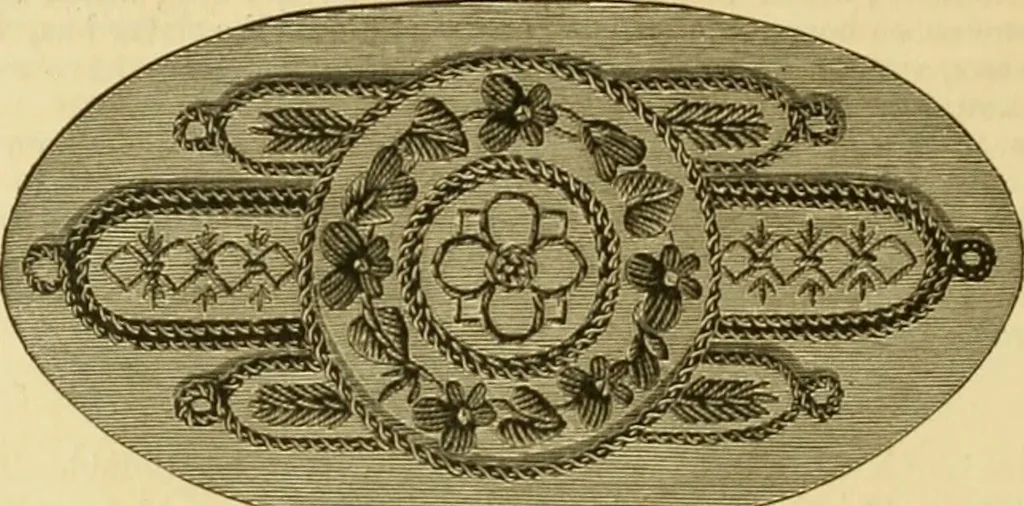 An illustration from The ladies' guide to needle work, embroidery, etc. : being a complete guide to all kinds of ladies' fancy work, 1877, leaf 153