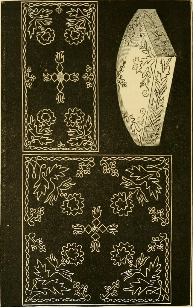 An illustration from The ladies' guide to needle work, embroidery, etc. : being a complete guide to all kinds of ladies' fancy work, 1877, leaf 31