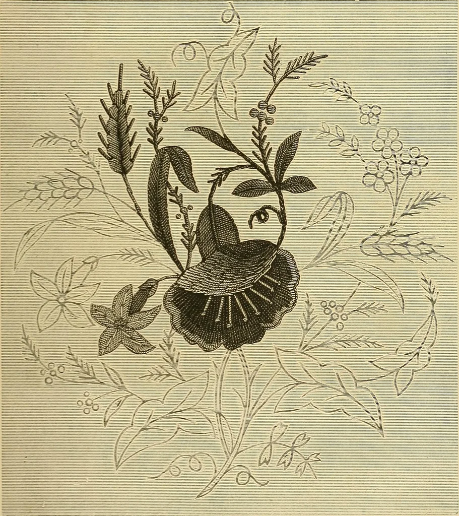 An illustration from The ladies' guide to needle work, embroidery, etc. : being a complete guide to all kinds of ladies' fancy work, 1877, leaf 34