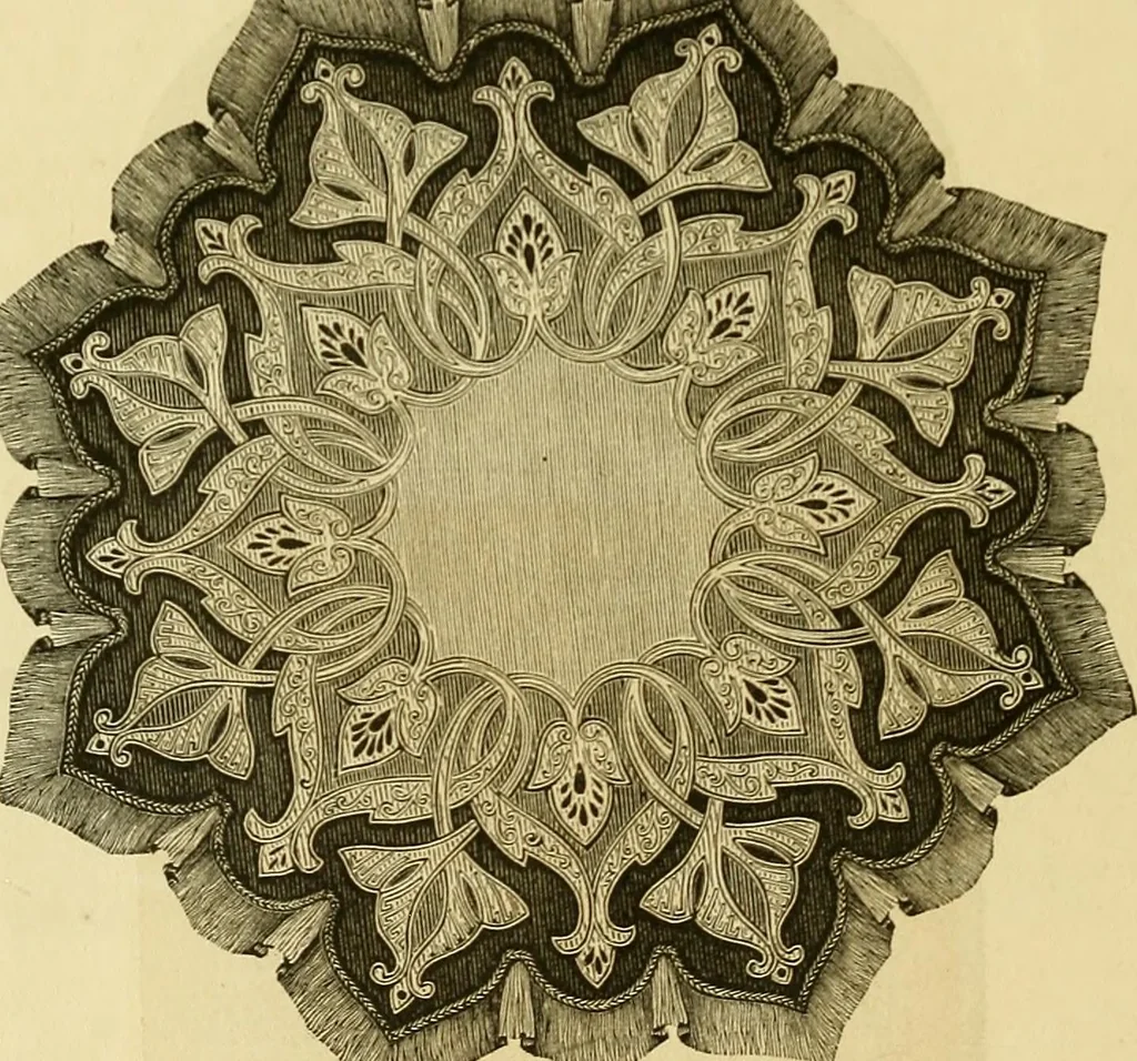 An illustration from The ladies' guide to needle work, embroidery, etc. : being a complete guide to all kinds of ladies' fancy work, 1877, leaf 39