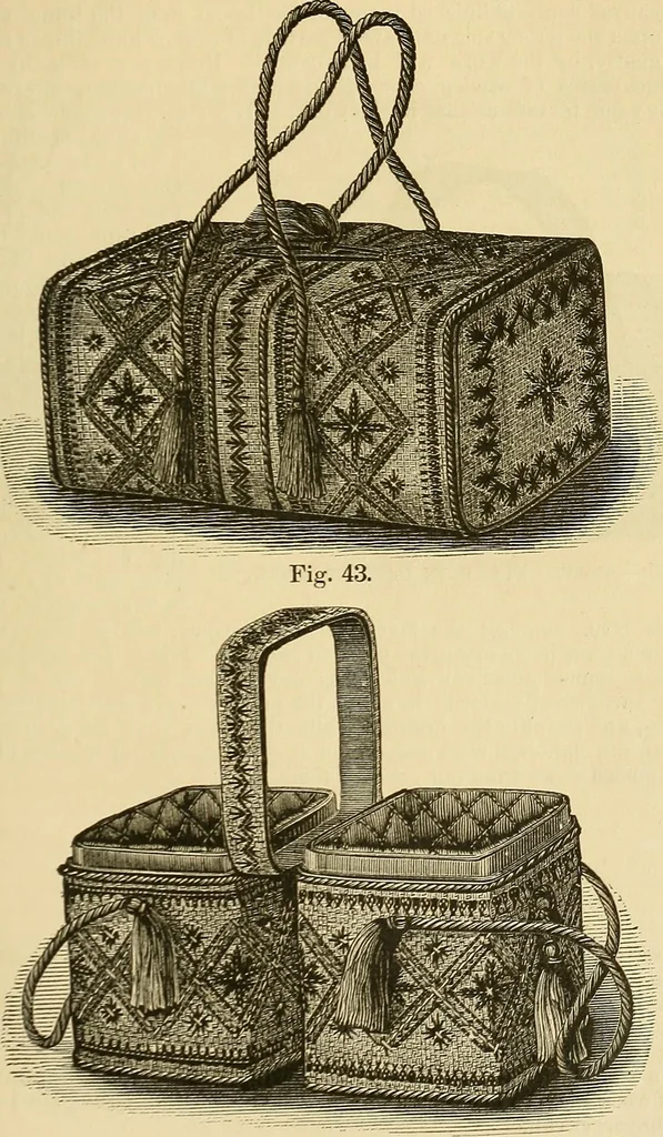 An illustration from The ladies' guide to needle work, embroidery, etc. : being a complete guide to all kinds of ladies' fancy work, 1877, leaf 46