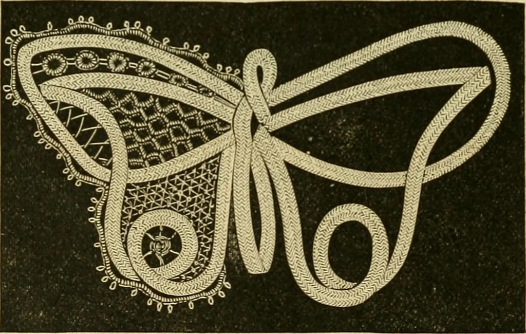 An illustration from The ladies' guide to needle work, embroidery, etc. : being a complete guide to all kinds of ladies' fancy work, 1877, leaf 57