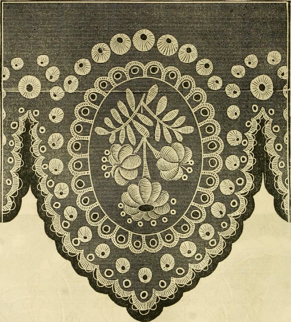 An illustration from The ladies' hand book of fancy and ornamental work ..., 1859, leaf 129