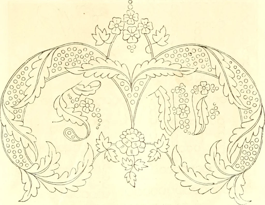 An illustration from The ladies' hand book of fancy and ornamental work ..., 1859, leaf 130