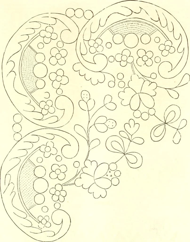 An illustration from The ladies' hand book of fancy and ornamental work ..., 1859, leaf 134
