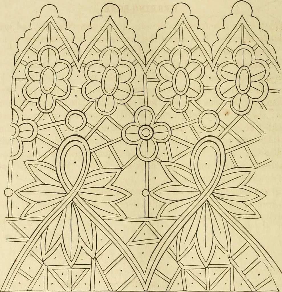An illustration from The ladies' hand book of fancy and ornamental work ..., 1859, leaf 147