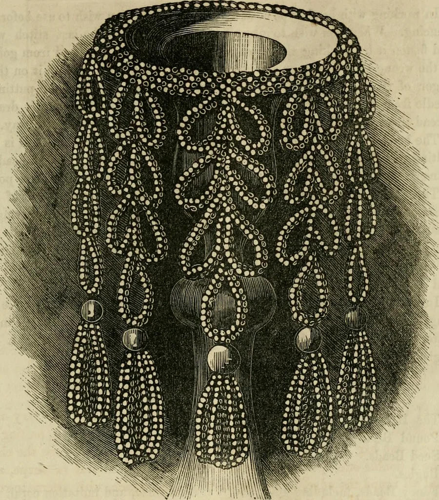 An illustration from The ladies' hand book of fancy and ornamental work ..., 1859, leaf 38