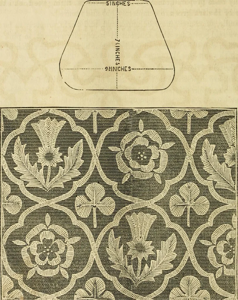 An illustration from The ladies' hand book of fancy and ornamental work ..., 1859, leaf 47