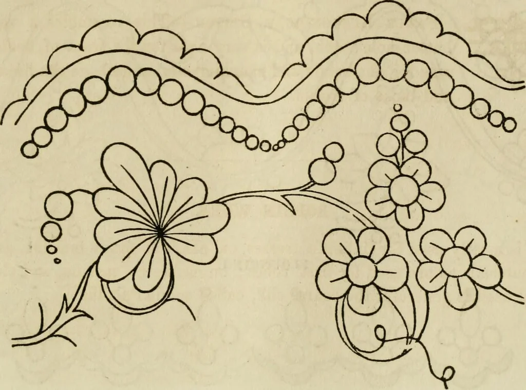 An illustration from The ladies' hand book of fancy and ornamental work ..., 1859, leaf 58