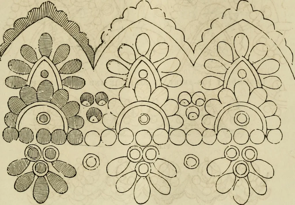 An illustration from The ladies' hand book of fancy and ornamental work ..., 1859, leaf 60