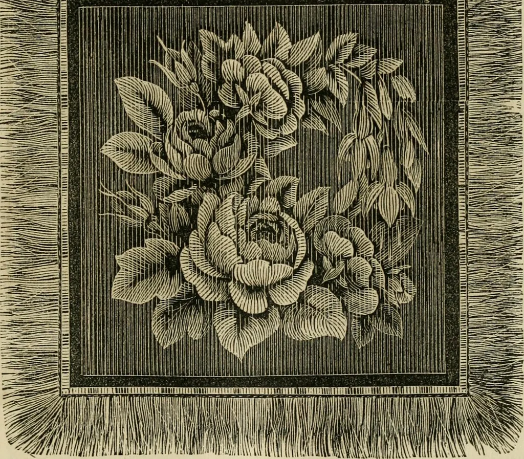 An illustration from The ladies' hand book of fancy and ornamental work ..., 1859, leaf 82