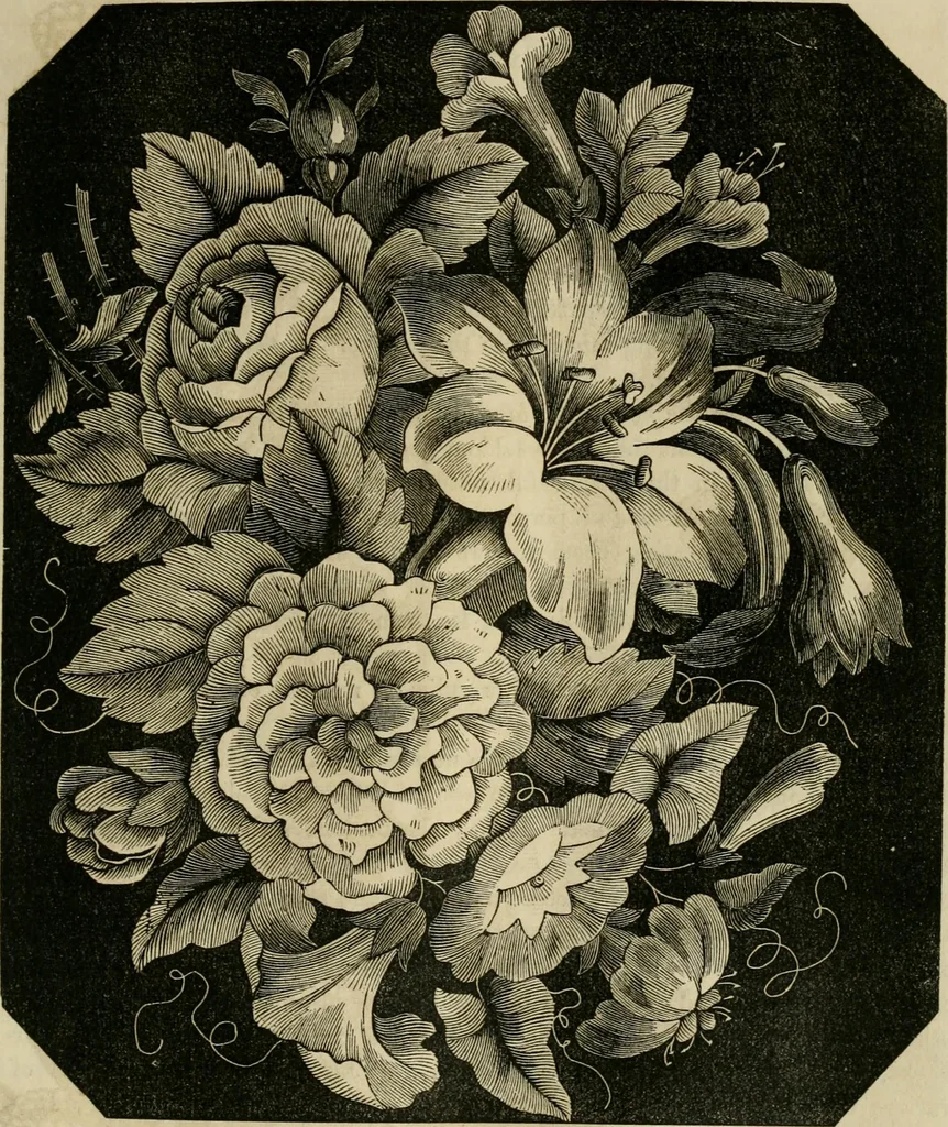 An illustration from The ladies' hand book of fancy and ornamental work ..., 1859, leaf 90