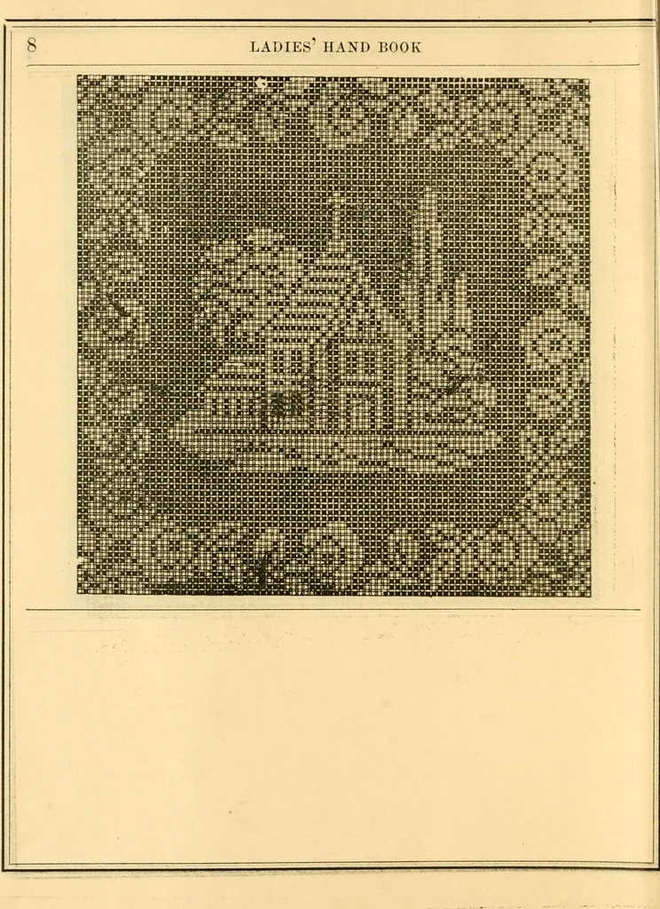 An illustration from The ladies' hand book of needle work, 1879, leaf 16