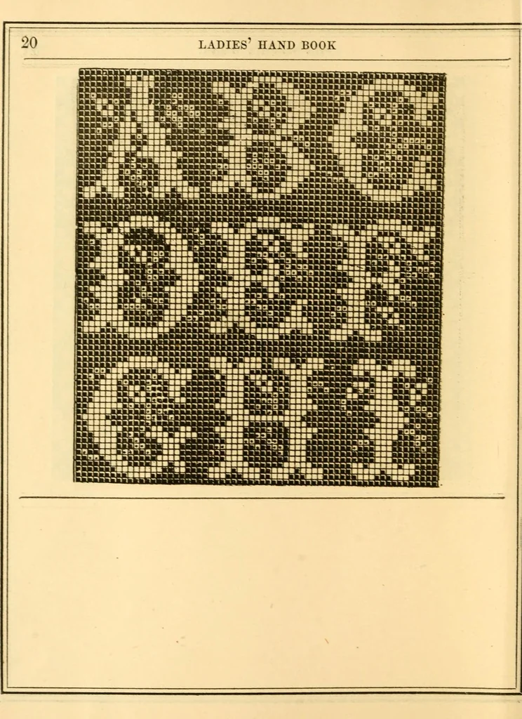 An illustration from The ladies' hand book of needle work, 1879, leaf 28