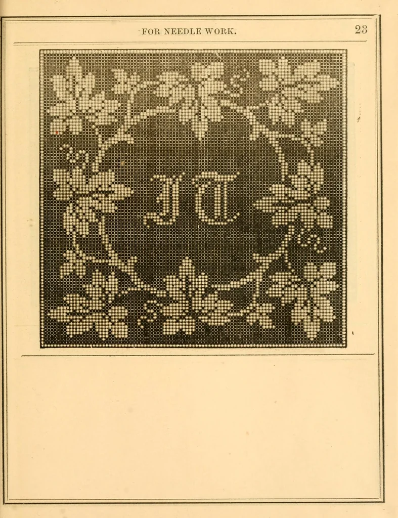 An illustration from The ladies' hand book of needle work, 1879, leaf 31