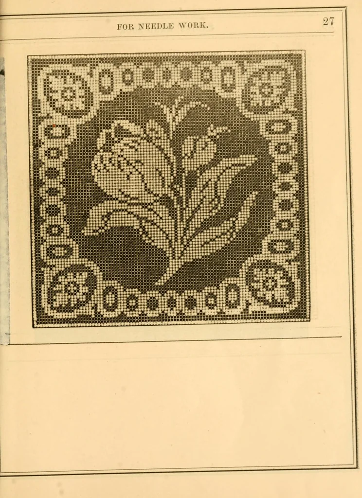 An illustration from The ladies' hand book of needle work, 1879, leaf 35
