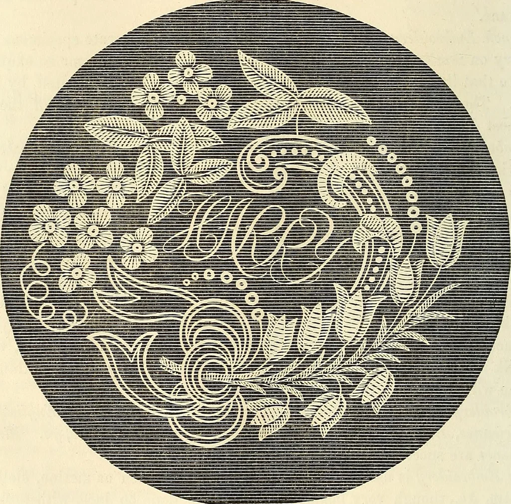An illustration from The ladies' hand book of fancy and ornamental work .., 1860, leaf 125