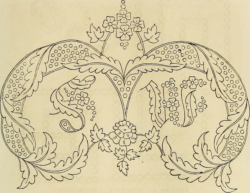An illustration from The ladies' hand book of fancy and ornamental work .., 1860, leaf 130