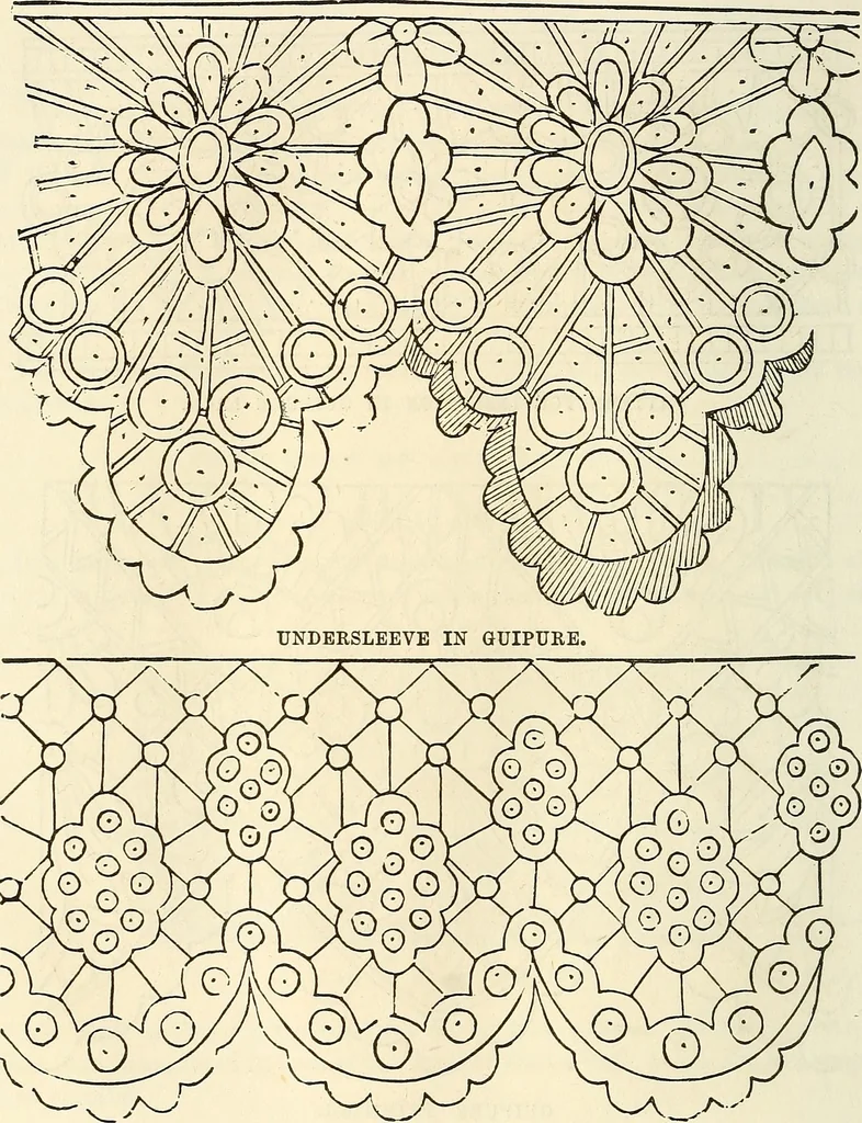 An illustration from The ladies' hand book of fancy and ornamental work .., 1860, leaf 145
