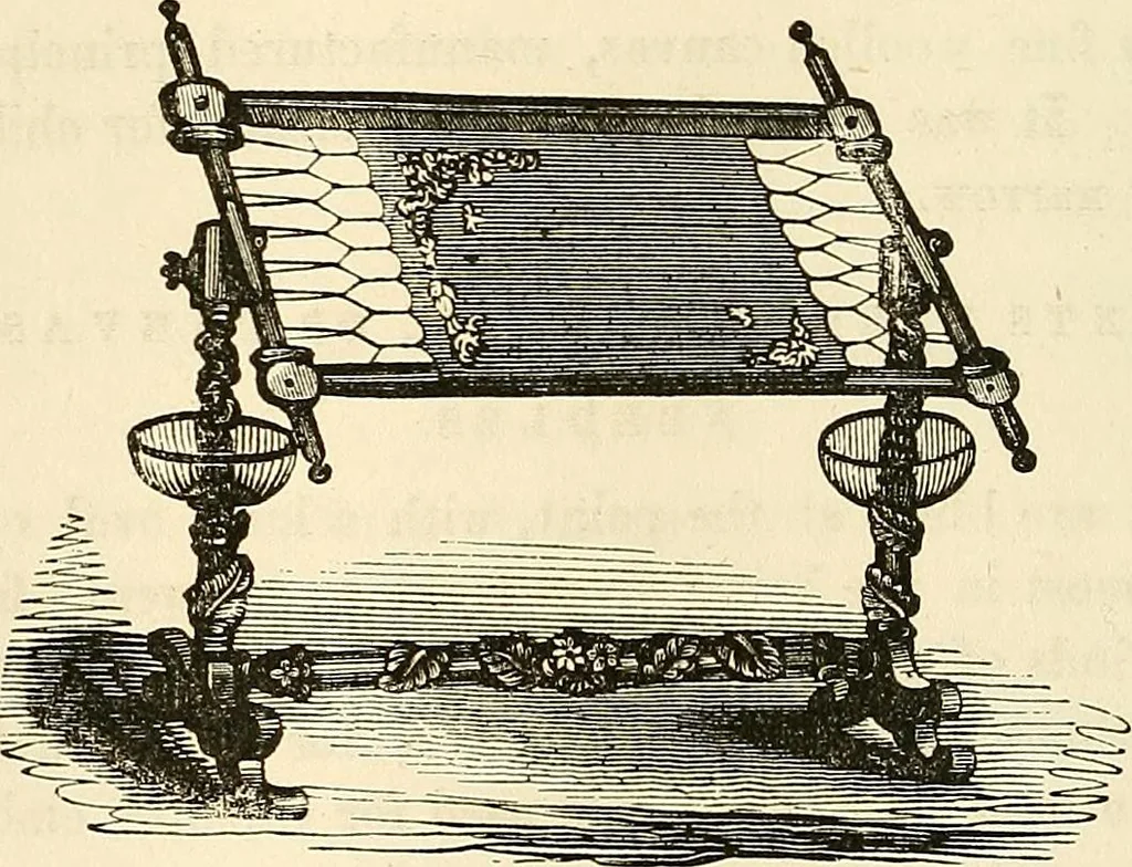 An illustration from The ladies' hand book of fancy and ornamental work .., 1860, leaf 71