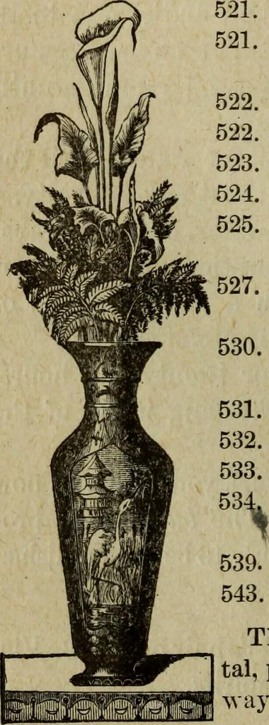 An illustration from Ladies' manual of art : or, Profit and pastime : a self teacher in all branches of decorative art, embracing every variety of painting and drawing on china, glass, velvet, canvas, paper and wood : the secret of all glass transparencies, sketching from nature, pastel and crayon drawing, taxidermy, etc, 1887, leaf 145