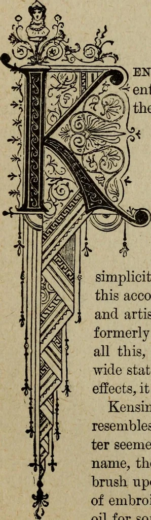 An illustration from Ladies' manual of art : or, Profit and pastime : a self teacher in all branches of decorative art, embracing every variety of painting and drawing on china, glass, velvet, canvas, paper and wood : the secret of all glass transparencies, sketching from nature, pastel and crayon drawing, taxidermy, etc, 1887, leaf 204